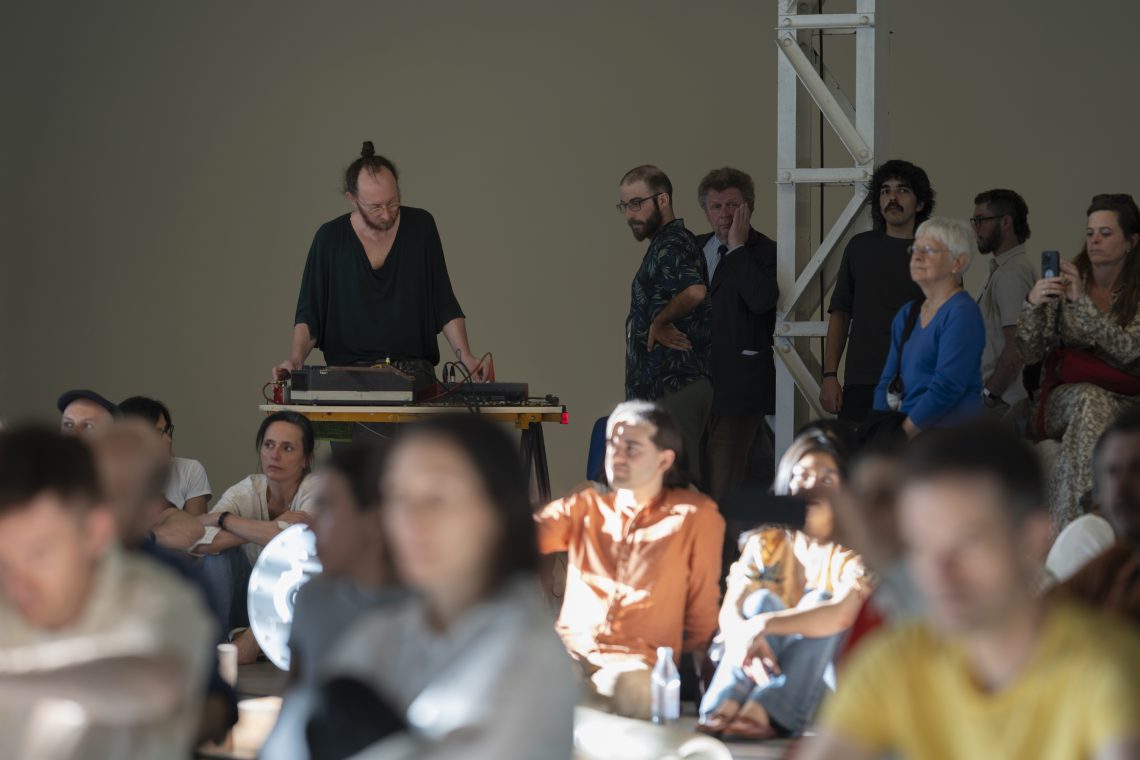 Sound performance by Tarek Atoui with Canedicoda, Charbel Haber and Mariam Rezaei, 2025
Courtesy Pirelli HangarBicocca
Photo Lorenzo Palmieri