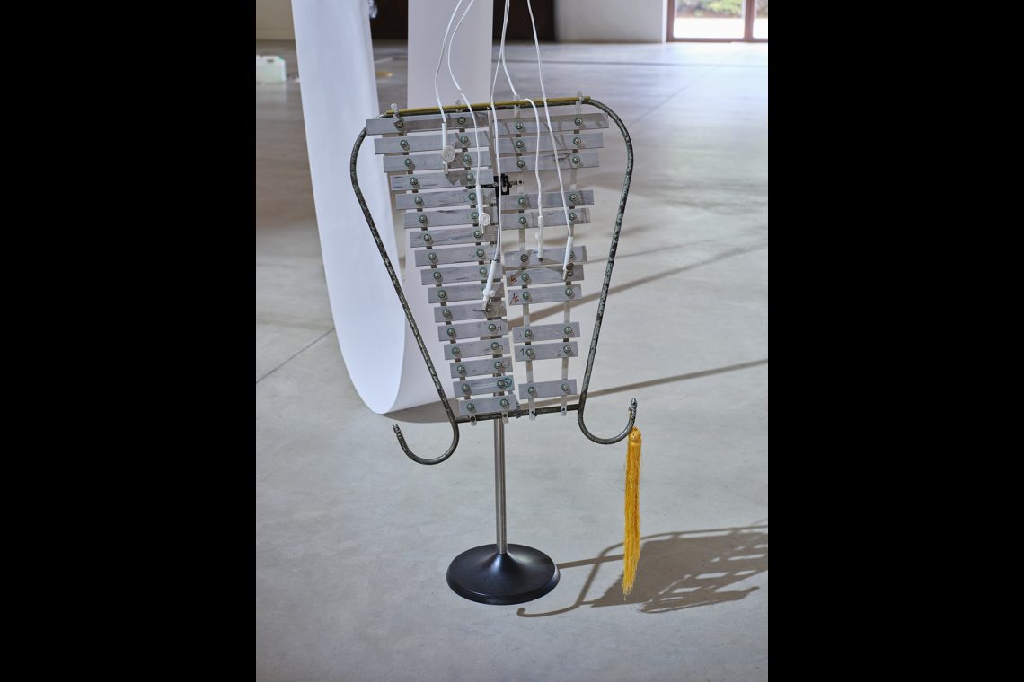 Yuko Mohri I/O, 2011–ongoing (detail) Installation view, Pirelli HangarBicocca, Milan, 2025 Courtesy the artist and Pirelli HangarBicocca, Milan Photo Agostino Osio