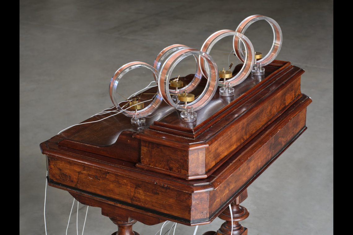 Yuko Mohri Flutter, 2018-2025 (detail) Installation view, Pirelli HangarBicocca, Milan, 2025 Courtesy the artist and Pirelli HangarBicocca, Milan Photo Agostino Osio