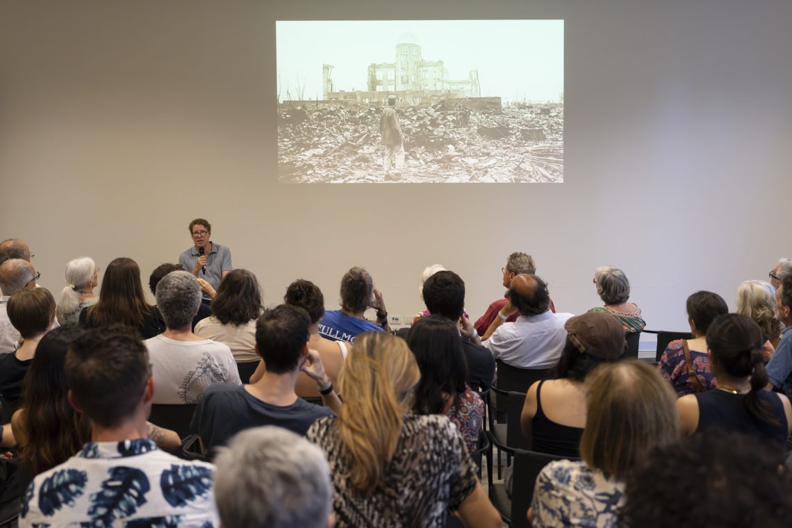 Imaginaries of the Atomic Age, an evening of talks and outdoor cinema. Lecture by Toni Hildebrandt 