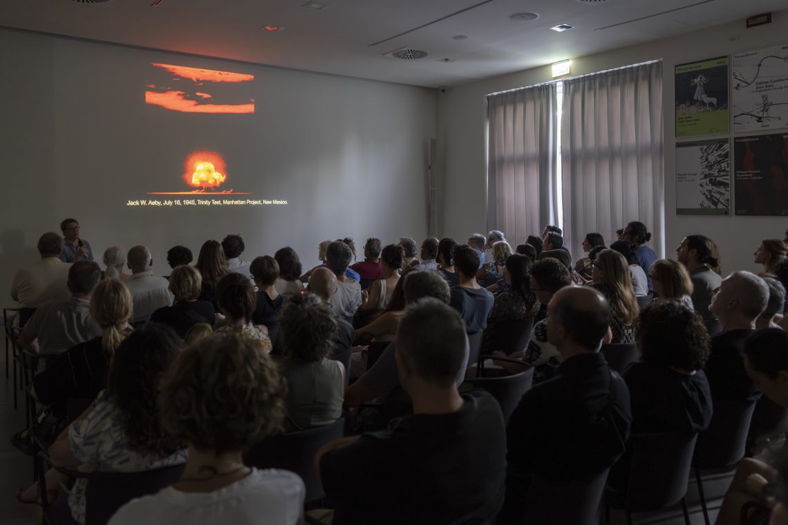 Imaginaries of the Atomic Age, an evening of talks and outdoor cinema. Lecture by Toni Hildebrandt 
