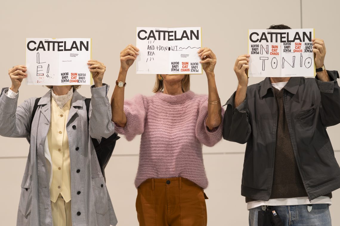 Book signing with Maurizio Cattelan, 2025 Courtesy Pirelli HangarBicocca Photo Lorenzo Palmieri