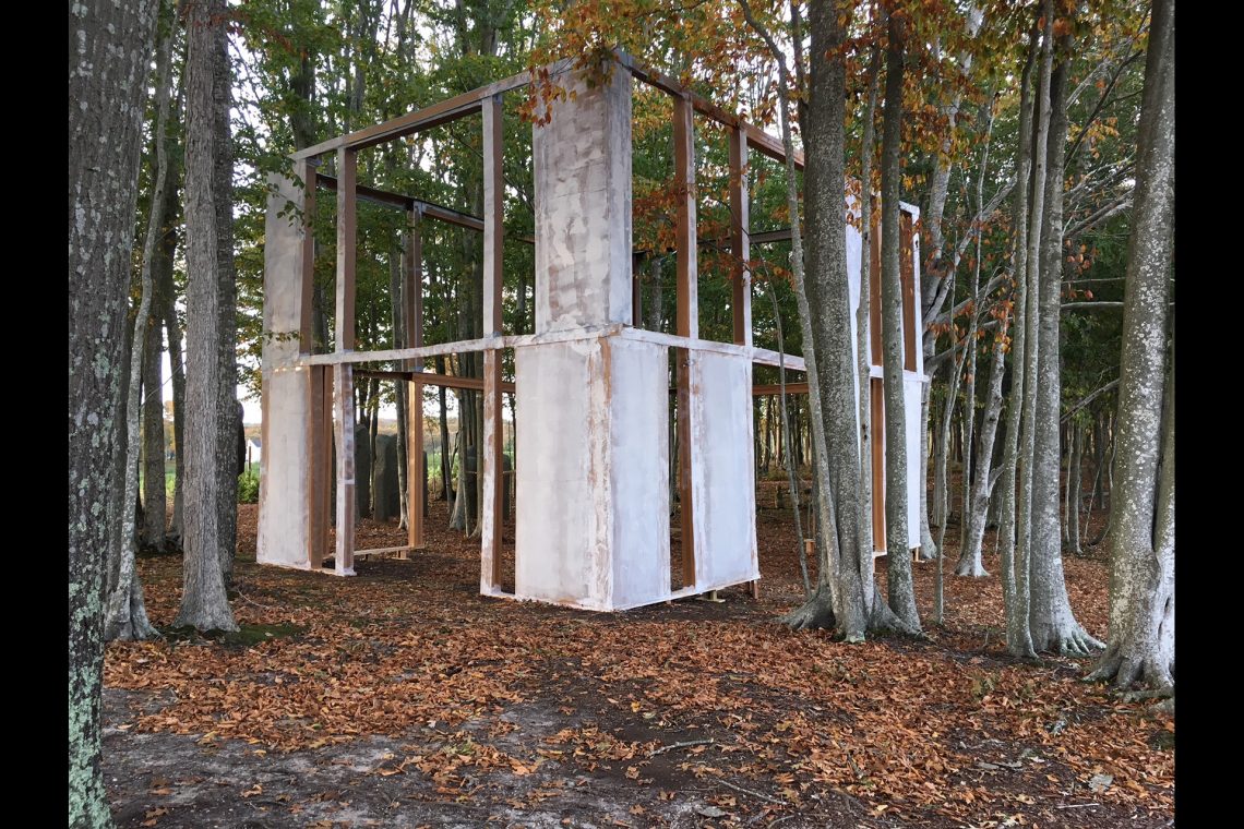 Carlos Bunga Autumn Red. Wind, Rain and Movement, 2017 Installation view, The Watermill Center, New York, 2017 Courtesy the artist Photo Ainhoa González