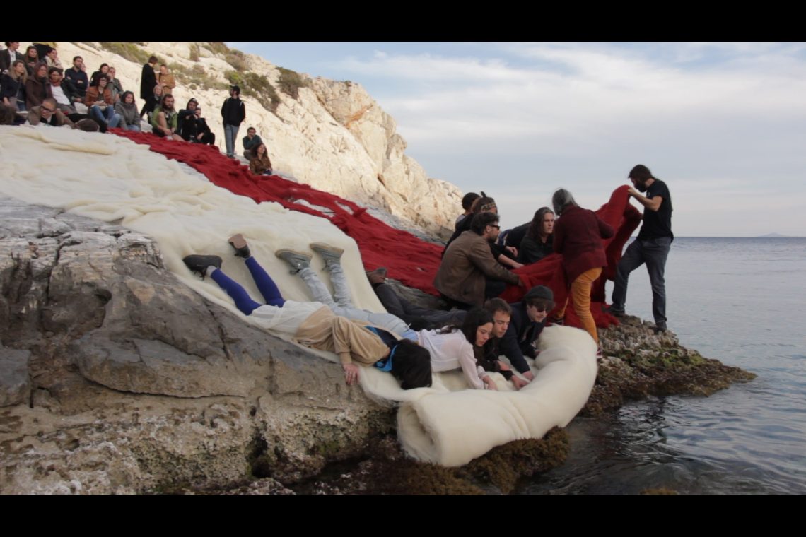 Cecilia Vicuña Beach Ritual (near Athens), 2017 Ritual performance, documenta 14, Athens, 2014 Courtesy the artist and Lehmann Maupin, New York, Seoul, and London © 2025 Cecilia Vicuña / SIAE Photo Christian Chierego